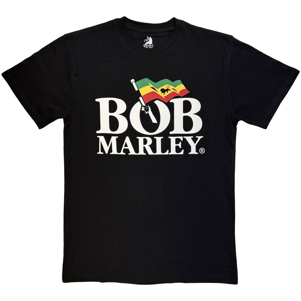 Bob Marley - Logo Mono Mens Tshirt - Black